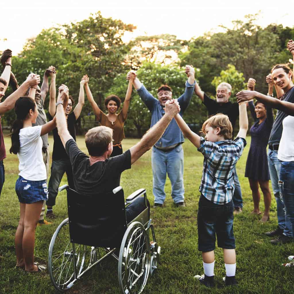 People participating in an inclusive community activity